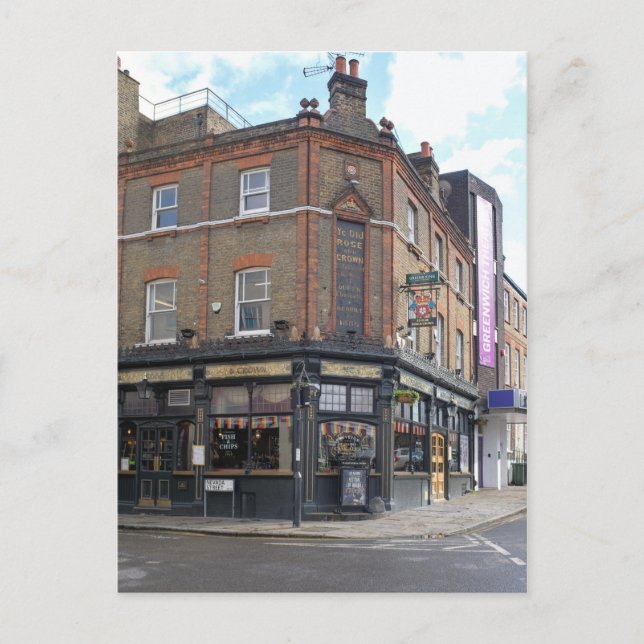 Ye Old Ro and Krona, Greenwich, London Vykort (Framsida)