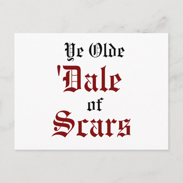 Ye Olde Dalen av ärr (Scarsdale) Vykort (Framsida)