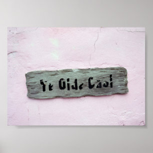 Ye Olde Jail Sign, Grönt Turtle Cay, Bahamas Poster