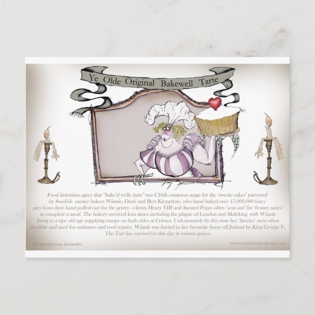 ye olde original bakewell tarte, tony fernandes vykort (Framsida)