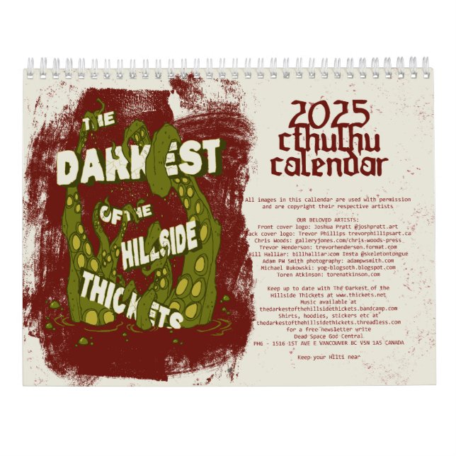 Ye Olde Thickets Calendar 2025 Kalender (Baksida)