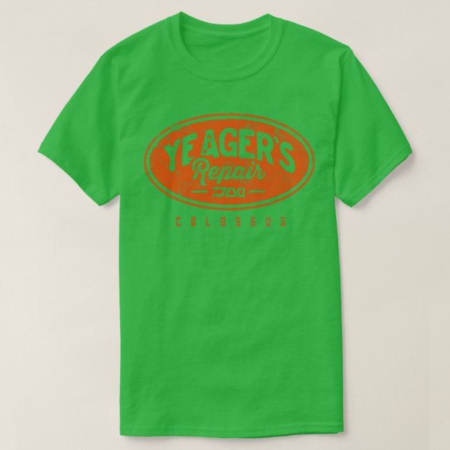 Yeagers Repair Shop T Shirt (Design framsida)