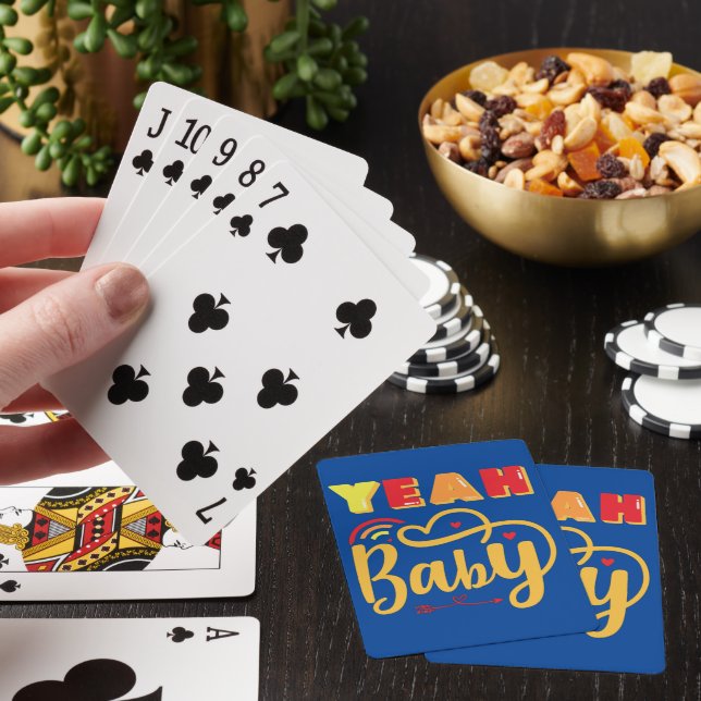 YEAH BABY lustig typografi Casinokort (På plats)