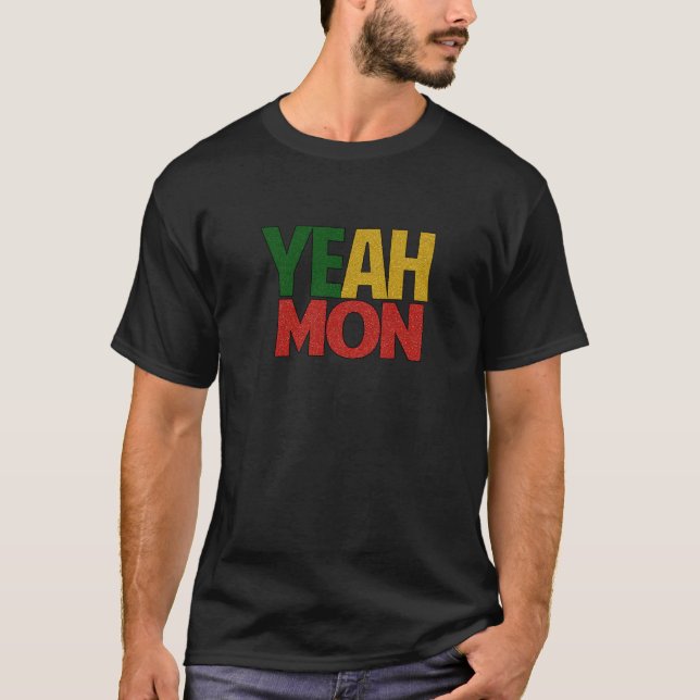 Yeah Måndag jamaikansk semester Tee Shirt (Framsida)
