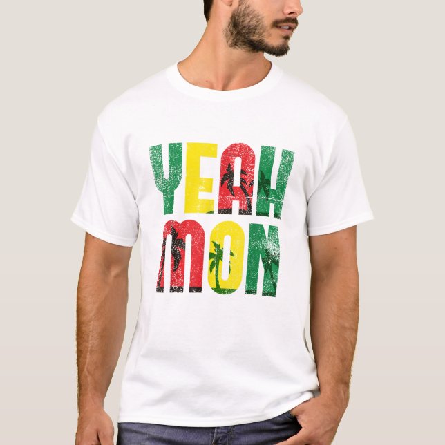 Yeah Mon Jamaican Vacation T Shirt (Framsida)