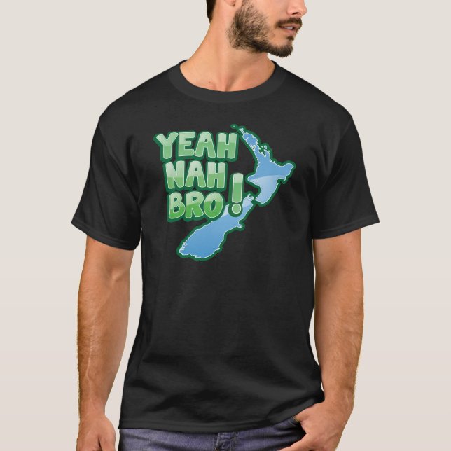 Yeah nah KIWIAuckland för BRO nyazeeländsk design T Shirt (Framsida)