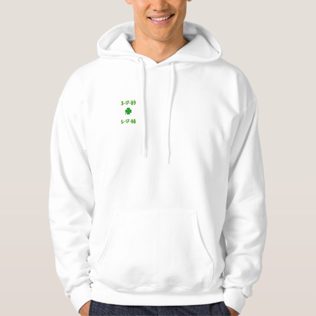 "Yeah rätt" klöverHoodie Sweatshirt Med Luva (Framsida)