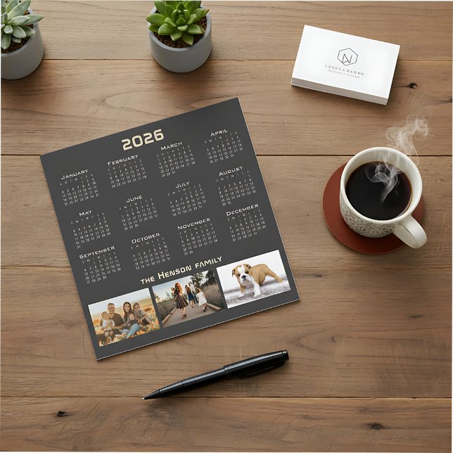 Year 2026 Calendar 3 Family Photo Collage  (Skapare uppladdad)