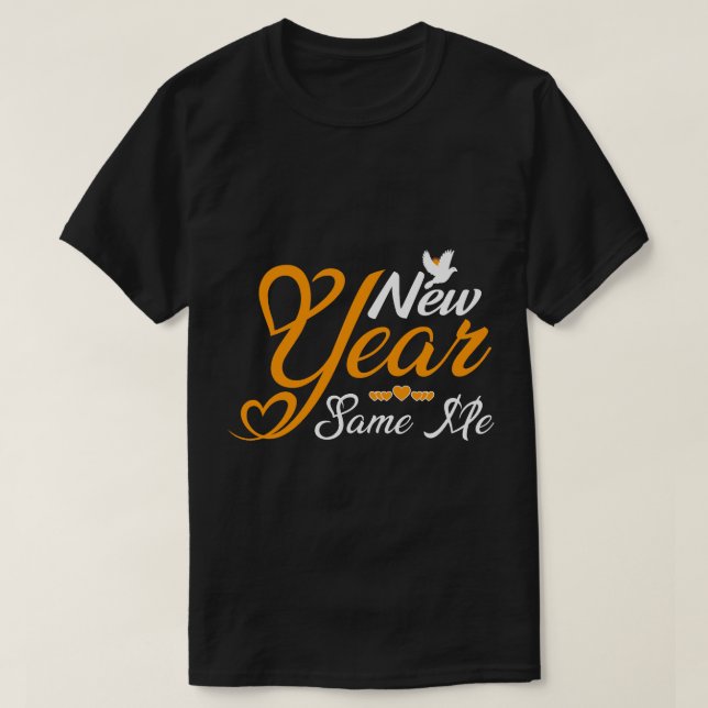 "Year" Golden Script Heart Typography T Shirt (Design framsida)