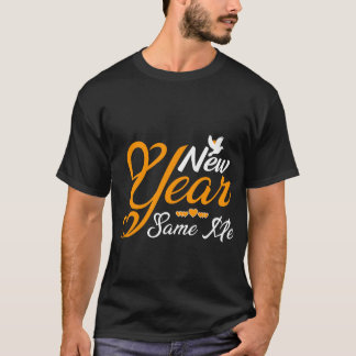 "Year" Golden Script Heart Typography T Shirt