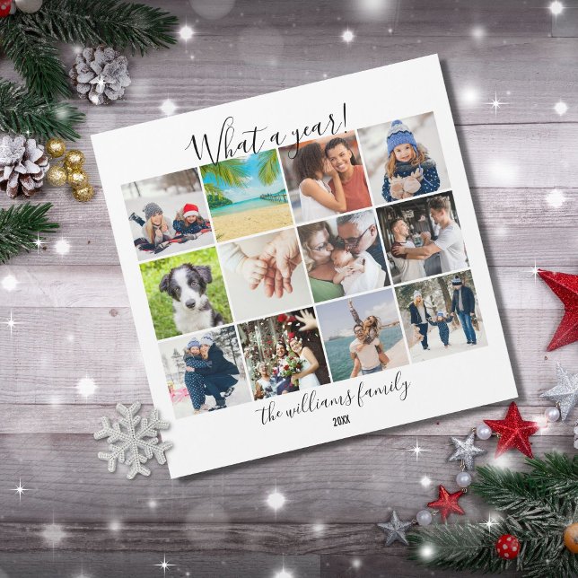 Year In Review 12 Photo What A Year Holiday Card Julkort (Skapare uppladdad)