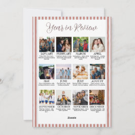 Year in Review Christmas with Arch Photo & Red Bow Julkort