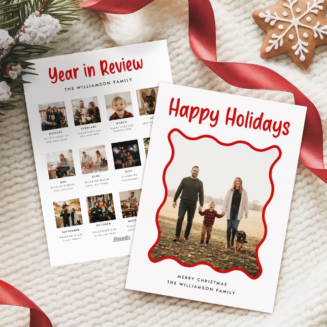 Year In Review Family Pet Photo Christmas Collage Julkort (Skapare uppladdad)