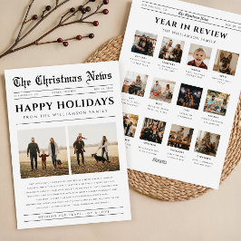Year In Review Newspaper Photo Christmas Collage Julkort