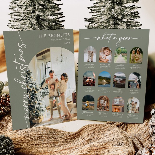 Year In Review What A Year Merry Christmas Photo Julkort (Skapare uppladdad)