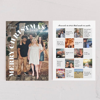 Year in Review What a Year Photo Collage Christmas Julkort
