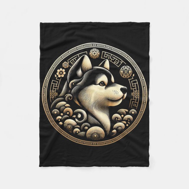 Year Of The Dog 2030 Lunar New Year Chinese New Ye Fleecefilt (Framsidan)