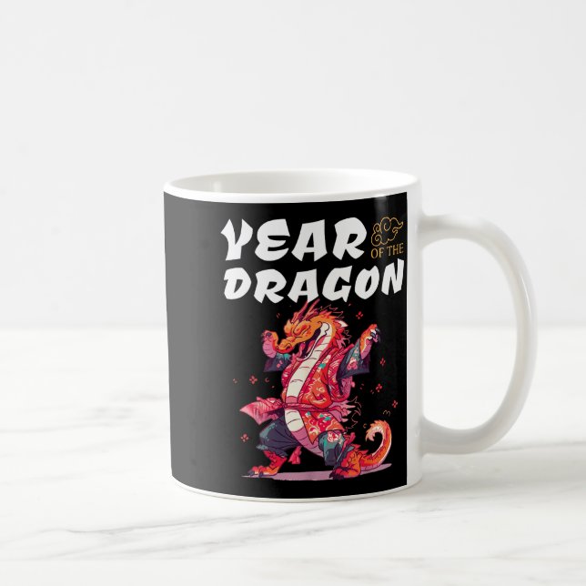 Year Of The Dragon Funny Dragons Chinese Zodiac Si Kaffemugg (Höger)