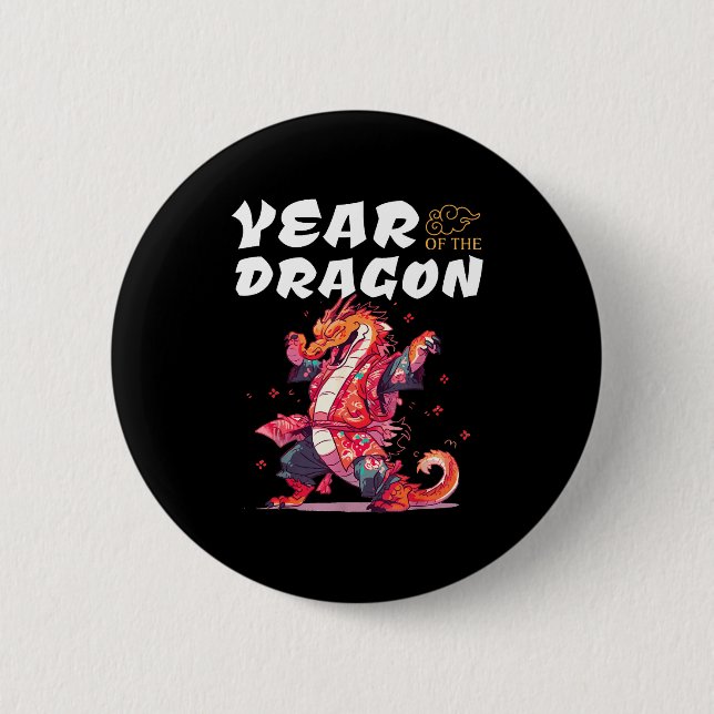 Year Of The Dragon Funny Dragons Chinese Zodiac Si Knapp (Framsida)