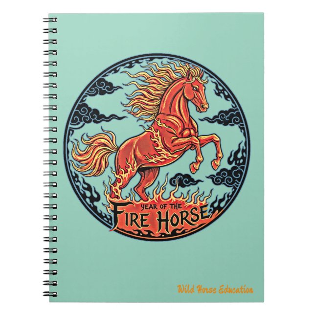 Year of the Fire Horse Notebook 2 Anteckningsbok (Framsidan)