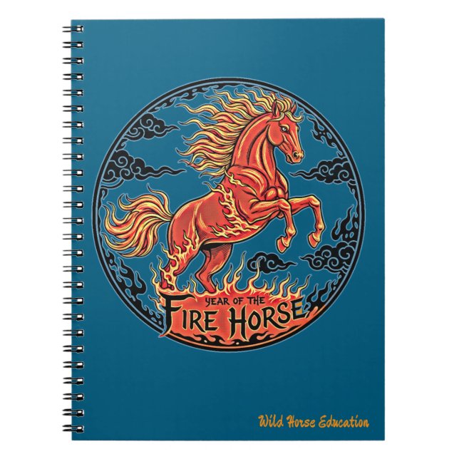 Year of the Fire Horse Notebook Anteckningsbok (Framsidan)