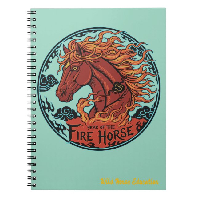 Year of the Fire Horse Notebook Design 2 Anteckningsbok (Framsidan)