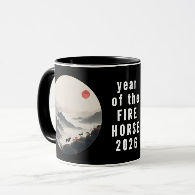 Year of the Horse 2026 Chinese New Year  Mugg (Framsida vänster)