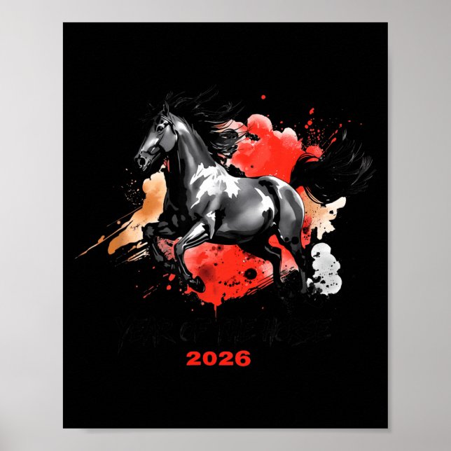 Year Of The Horse 2026 Chinese New Year  Poster (Framsidan)