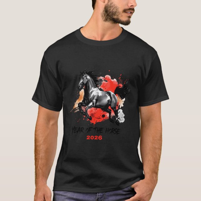 Year Of The Horse 2026 Chinese New Year  T Shirt (Framsida)