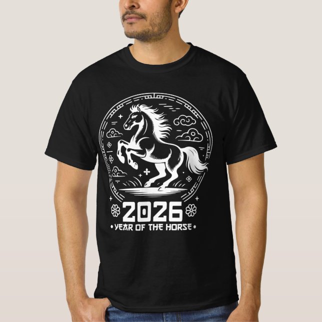 Year Of The Horse 2026 - Chinese New Year T Shirt (Framsida)