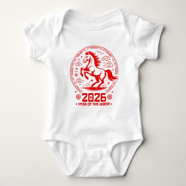 Year Of The Horse 2026 - Chinese New Year T Shirt (Framsida)