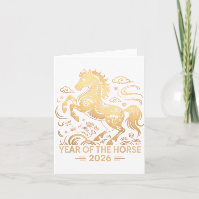 Year Of The Horse 2026 Chinese Zodiac Culture  Kort (Framsida)