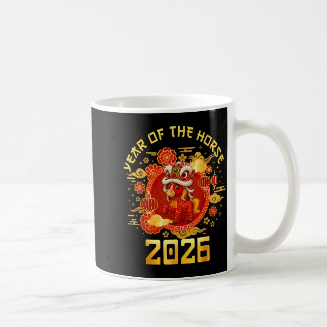 Year Of The Horse 2026 Family Matching Mens Womens Kaffemugg (Höger)