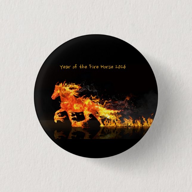 Year of The Horse 2026 (Fire Horse}  Knapp (Framsida)