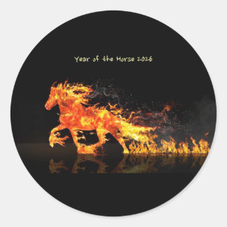 Year of the Horse 2026 (Fire Horse) Runt Klistermärke