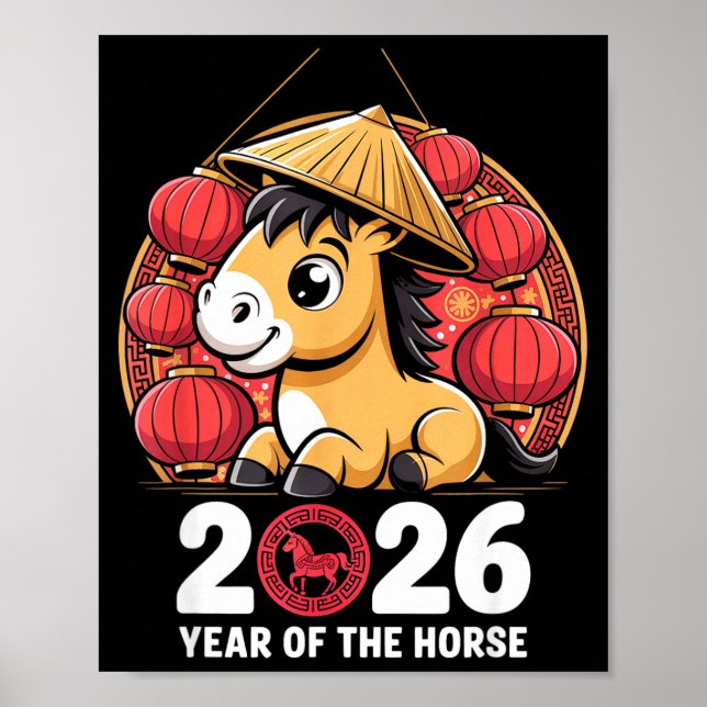 Year Of The Horse 2026 Lunar New Year Chinese  Poster (Framsidan)