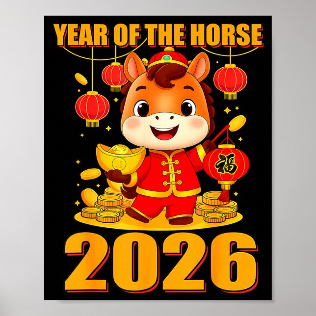 Year Of The Horse 2026 Lunar New Year Chinese  Poster (Framsidan)