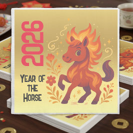 Year of the Horse 2026 serviette Chinese New Year Pappersservett