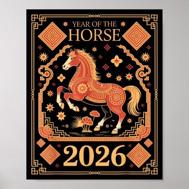 Year Of The Horse – Chinese Zodiac New Year 2026  Poster (Framsidan)