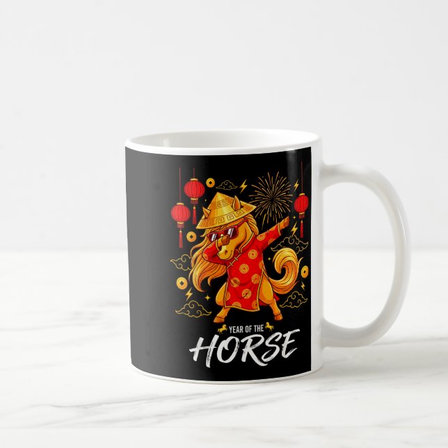 Year Of The Horse Dabbing Zodiac Horse Chinese New Kaffemugg (Höger)
