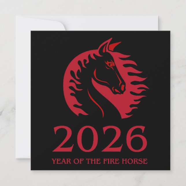 Year of the Horse Flat Greeting Card (Framsida)