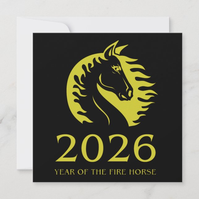 Year of the Horse Flat Greeting Card (Framsida)