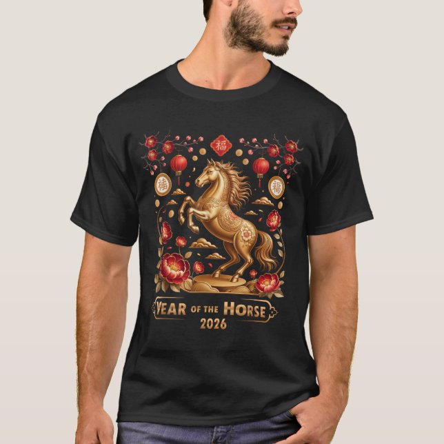 Year Of The Horse Happy New Year 2026  T Shirt (Framsida)
