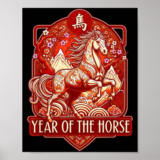 Year Of The Horse Lunar Chinese New Year Zodiac  Poster (Framsidan)