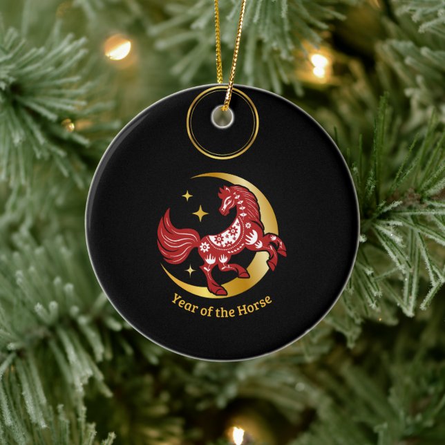 Year of the Horse Lunar  Julgransprydnad Keramik (Träd)