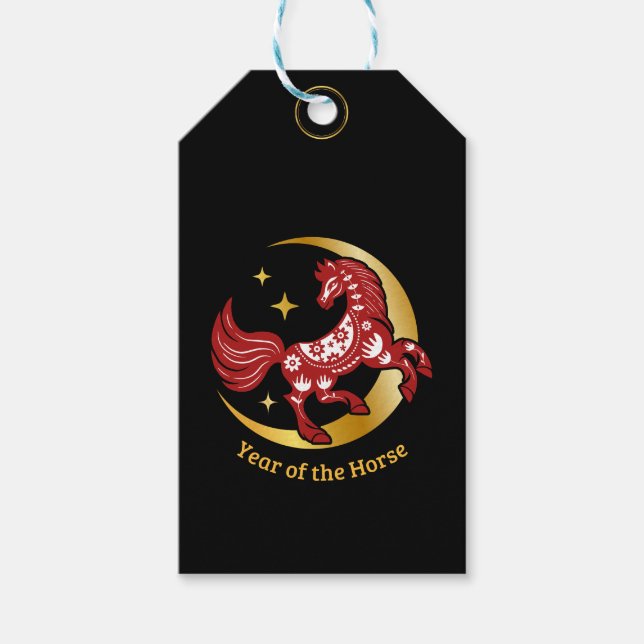 Year of the Horse Lunar  Presentetikett (Framsidan)