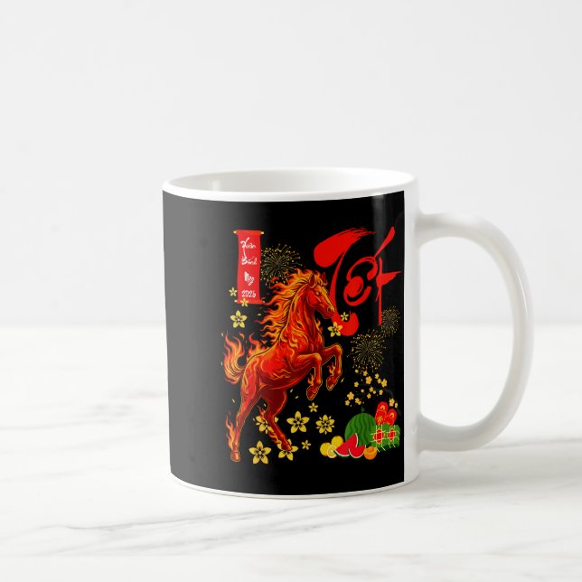 Year Of The Horse Lunar Vietnamese New Year Fire H Kaffemugg (Höger)