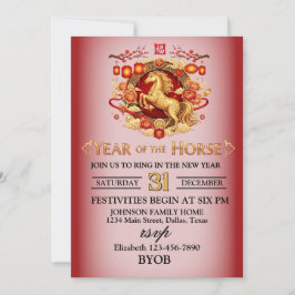 Year of the Horse New Years Eve Party Inbjudningar