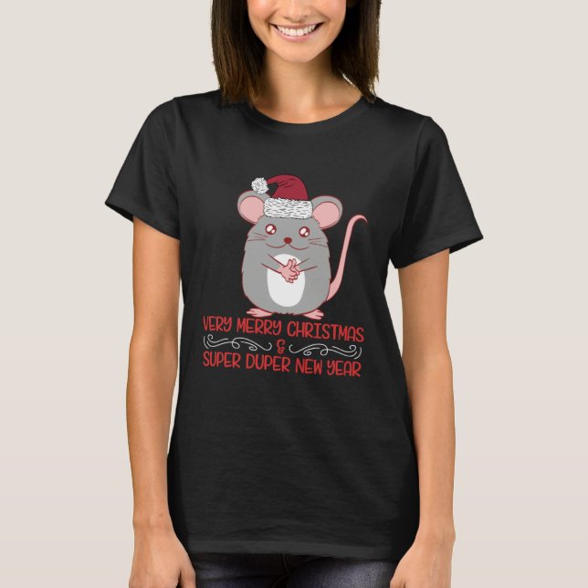 Year of the Rat 2020 Chinese Lunar New Year Zodiac T Shirt (Framsida)