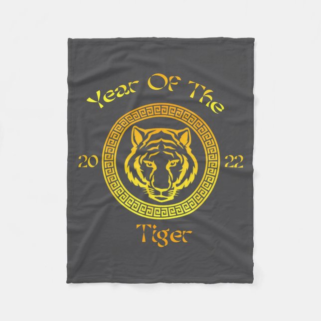 Year Of The Tiger 2022 Circular Asian Chinese New  Fleecefilt (Framsidan)